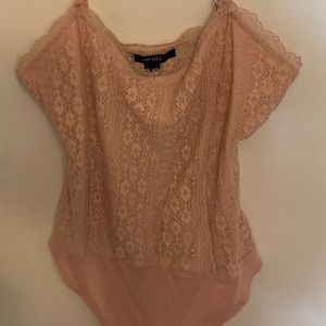 Pink lace bodysuit